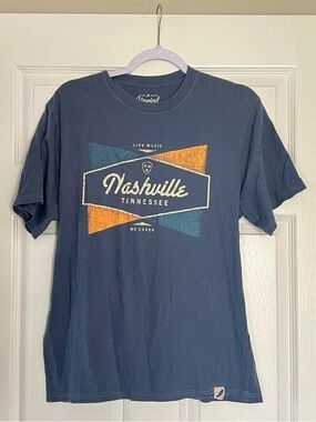 Vintage dusty blue comfort colors Nashville Tennessee graphic tee